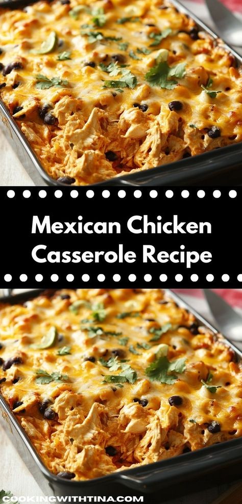 Looking for a flavorful dinner idea? This Mexican Chicken Casserole is a delicious blend of spices and ingredients, making it a perfect family dinner that everyone will love, even on busy weeknights. Quick And Easy Casserole Recipes, Casseroles With Ground Beef, Casserole Recipes With Ground Beef, Easy Casserole Recipes For Dinner, Delicious Casserole Recipes, Main Dish Meat, Craving Tasty, Easy Casserole Recipe, Casserole Recipes For Dinner