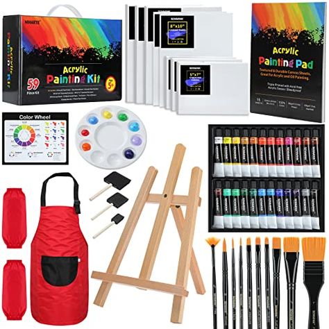 Tabletop Easel, Art Painting Supplies, Wood Easel, Kids Art Supplies, Acrylic Set, Artists For Kids, Non Toxic Paint, Acrylic Paint Set, Paint Palette