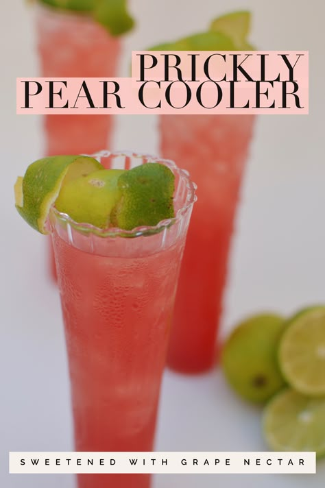 Prickly Pear Punch, Southwest Cocktails, September Cocktails, Pear Drink Recipes, Prickly Pear Non Alcoholic Drinks, Prickly Pear Mojito, Prickly Pear Syrup Drinks, Prickly Pear Cocktail Recipes, Prickly Pear Vodka Drinks