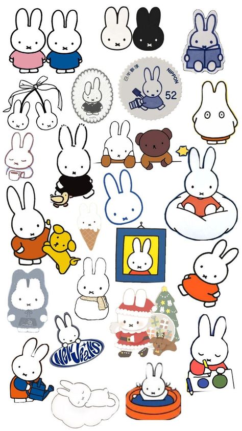 Just Miffy Miffy Sticker Sheet, Miffy Papercraft, Miffy Stickers Printable, Miffy Sticker Printable, Miffy Collage, Miffy Illustration, Miffy Doodle, Miffy Png, Miffy Poster