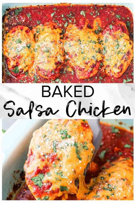 Baked Salsa Chicken Recipe, Baked Salsa Chicken, Salsa Chicken Recipe, Salsa Chicken, Beans And Rice, Easy One Pot Meals, Baked Chicken Recipes, Mexican Recipes, Quick Cooking