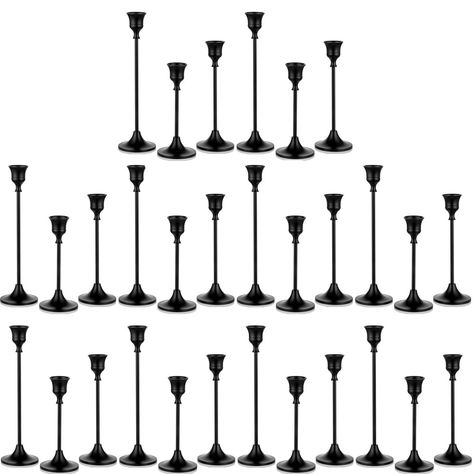 Nuptio Taper Candle Holders In Bulk, Goblet Brass Gold Candlestick Holders Set of 30, Decorative Metal Candle Stand for Room Decor, Coffee Table, Kitchen Decor, Wedding Decorations - Walmart.com - Walmart.com Black Candle Holders Wedding, Black Taper Candle Centerpiece, Black Taper Candles Wedding, Black Candle Stick Holders, Taper Candles Black, Tall Candles Black, Black Trio Candle Sticks, Black Candlestick Holders, Metal Candle Stand