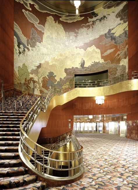 Hugh Hardy: Theater of Architecture | HuffPost Entertainment Art Deco Interiors, Streamline Moderne, Grand Foyer, Radio City Music Hall, Art Deco Buildings, Radio City, Art Deco Architecture, Architecture Interiors, Scenic Design