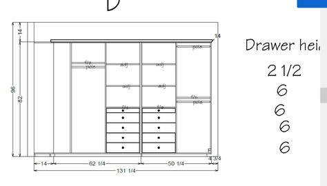 Closet drawer height suggestions Closet Drawer, Drawer Dimensions, Clothes Drawer, Nursery Closet, Closet Drawers, Diy Wardrobe, Wardrobe Drawers, Shoes Drawing, Closet Designs