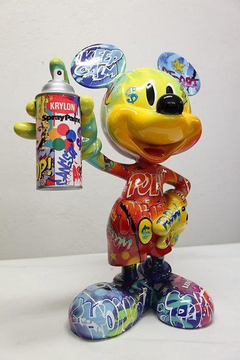 Street Art Sculpture, Neo Pop Art, Pop Art Sculpture, Mickey Decorations, Neo Pop, Pop Art Decor, Superflat, Art Hippie, Pop Art Animals