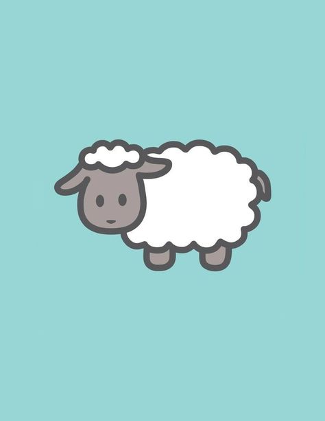 Sheep Cartoon Cute, Lamb Cute Drawing, Lamb Cartoon Drawing, Cute Sheep Doodle, Sheep Doodle Simple, How To Draw A Sheep, Cute Sheep Wallpaper, Sheep Cartoon Drawing, Sheep Drawing Simple