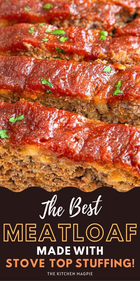 Stove Top Stuffing Meatloaf Quick Easy Meatloaf Recipe, Meatloaf Dinner, Delicious Meatloaf, How To Cook Meatloaf, Classic Meatloaf Recipe, Good Meatloaf Recipe, Classic Meatloaf, Best Meatloaf, Easy Meatloaf