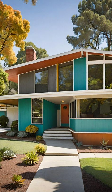 70s Beach House Exterior, 70s Style House Exterior, Quirky House Exterior, 70s Style Home Exterior, Bedroom 70s Style, 1970s Exterior, 60s House Exterior, Retro House Exterior, 70s Home Exterior