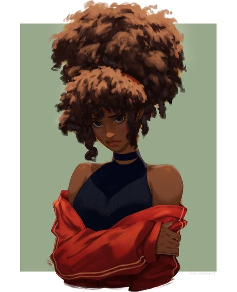 Afro Hair Drawing, Black Characters, Black Anime Characters, Black Cartoon, Arte Inspo, Black Art Pictures, Black Anime, Afro Art, Hair Reference