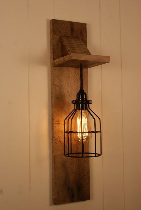 Cage Light Chandelier Wall Mount Fixture by Bornagainwoodworks Cage Light Chandelier, Blitz Design, Industrial Lighting Design, Wall Lamps Living Room, Cage Light, Interior Vintage, Modern Wall Lamp, Industrial Light Fixtures, Wall Lamps Bedroom