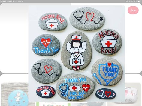 Nurse Rock Painting Ideas, Tea Towels Embroidery, Bird Embroidery Pattern, Thank You Nurses, Nurse Rock, Textile Art Embroidery, Happy Stones, Painted Rocks Craft, Painted Rocks Diy