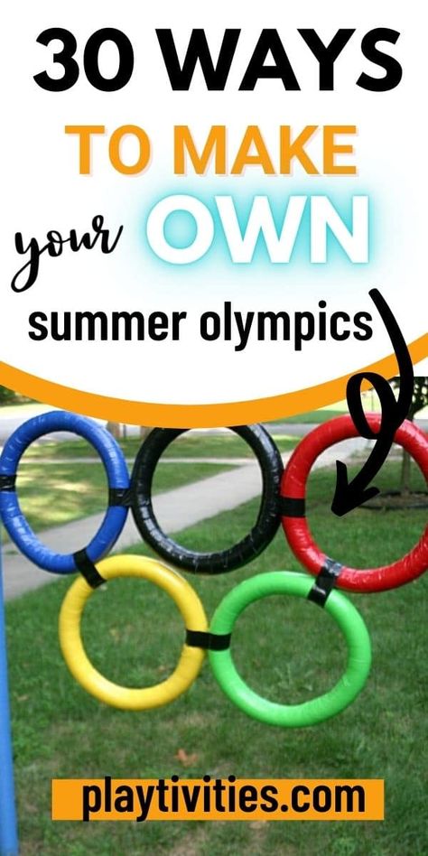 Sports Crafts For Kids, Olympic Themed Activities, Olympic Party Games, Summer Olympics Crafts, Summer Olympics Activities, Summer Olympics Party, Vbs Olympics, Preschool Olympics, Crafts For Kindergarten