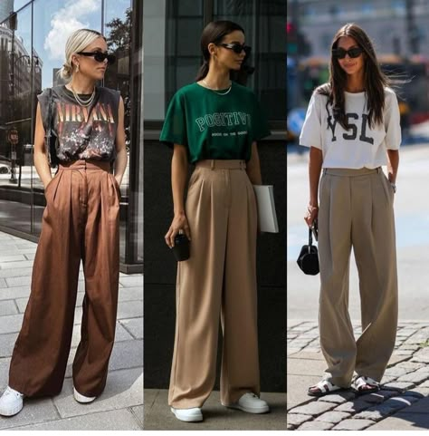 Beige Pants Outfit, Dress Pants Outfits, Trousers Outfit, Glamour Outfit, Casual Work Outfits Women, Summer Pants Outfits, Cream Trousers, Fall Trends Outfits, Summer Trends Outfits