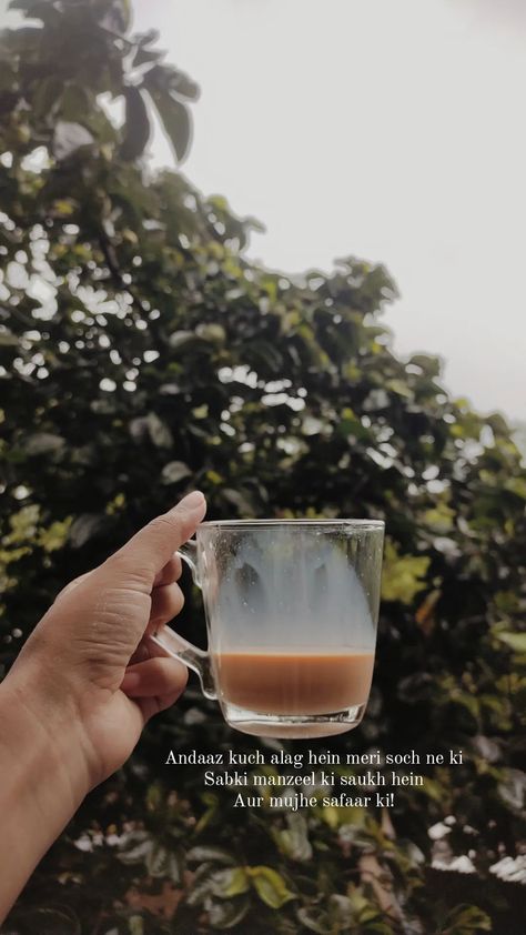 December Shayari, Relationship Vision Board, Tea Photo, Tea Lover Quotes, Nature Photography Quotes, Chai Tea Recipe, Chai Quotes, Food Captions, Animation Quotes