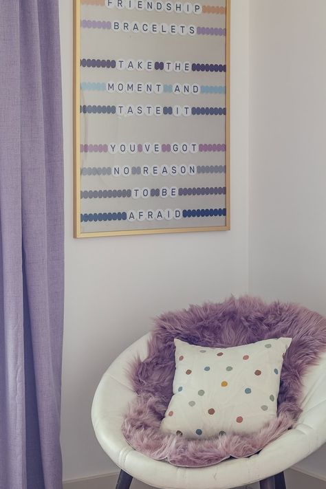 Rainbow Taylor Swift Bedroom - The Lilypad Cottage Purple Chair Bedroom, Taylor Swift Lover Room Decor, Girls Taylor Swift Bedroom, Taylor Swift Inspired Bedroom Decor, Taylor Swift Lover Bedroom, Speak Now Room Decor, Taylor Swift Office, Taylor Swift Decor Ideas, Swiftie Bedroom Ideas