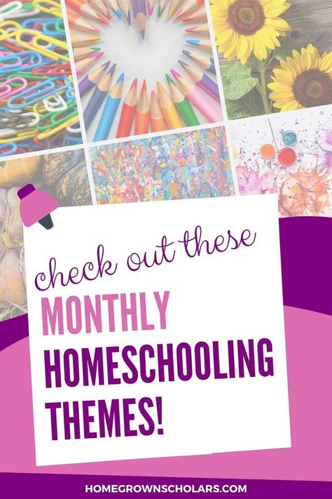 Looking for help with homeschooling planning? If you need some inspiration, check out these homeschooling themes for each month of the year! Homeschool Themes, School Year Themes, Benefits Of Homeschooling, Organizational Hacks, Encouraging Thoughts, How To Teach Kids, Homeschool Schedule, Monthly Themes, Homeschool Organization