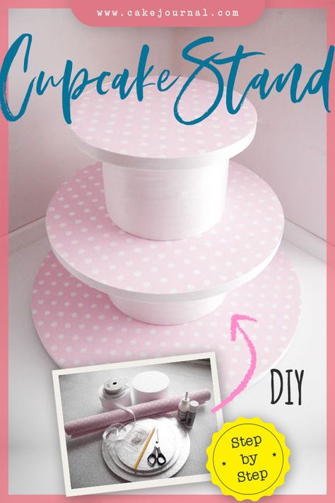 Are you looking for a cake stand for cupcakes or mini cakes? Then this article is for you! We are giving you an easy free tutorial for how to make a cake stand for cupcakes or mini cakes. Many of these you can diy and create yourself. Check out our tutorial and post your successes in the comments below!  #cakestands #diycakestand #weddingcakestand #cakestandcenterpiece Mini Cupcake Stand Ideas, How To Make A Cake Stand, How To Display Cupcakes For A Party, Homemade Cupcake Stands, Candyland Cakes, Diy Cupcake Stand, Cakes To Make, Diy Cupcake, Cake And Cupcake Stand