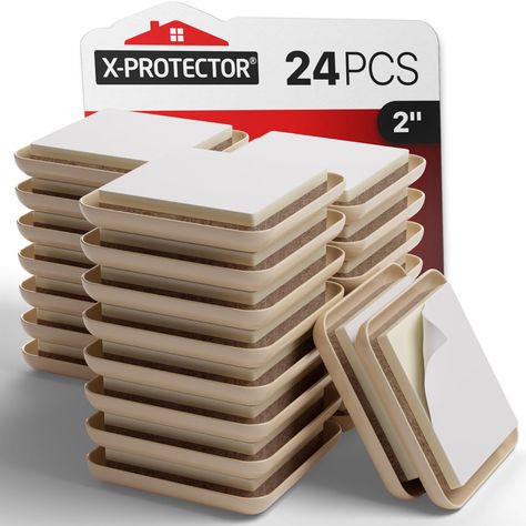 PRICES MAY VARY. ✌️ IS THE CHAIR MOVING AND DAMAGING YOUR CARPETED FLOOR? Say NO to SCUFFS and DENTS! Furniture pads by X-PROTECTOR – THE BEST FURNITURE CHAIR SLIDERS! ✌️ FURNITURE GLIDES WILL NOT COME OFF – Super strong Adhesive ensures SUPERIOR HOLD on ANY KIND of Wooden Furniture – JUST STICK it to the furniture leg and Forget about damages FOREVER! ✌️ X-PROTECTOR 24 pcs 2" Plastic Chair Glides are made of PREMIUM EXTRA STRONG FELT, DURABLE FOAM, and SMOOTH PLASTIC - our furniture moving slid Furniture Moving Pads, Sticks Furniture, Chair Leg Floor Protectors, Furniture Sliders, Furniture Feet, Floor Protectors, Plastic Furniture, Household Products, Plastic Chair