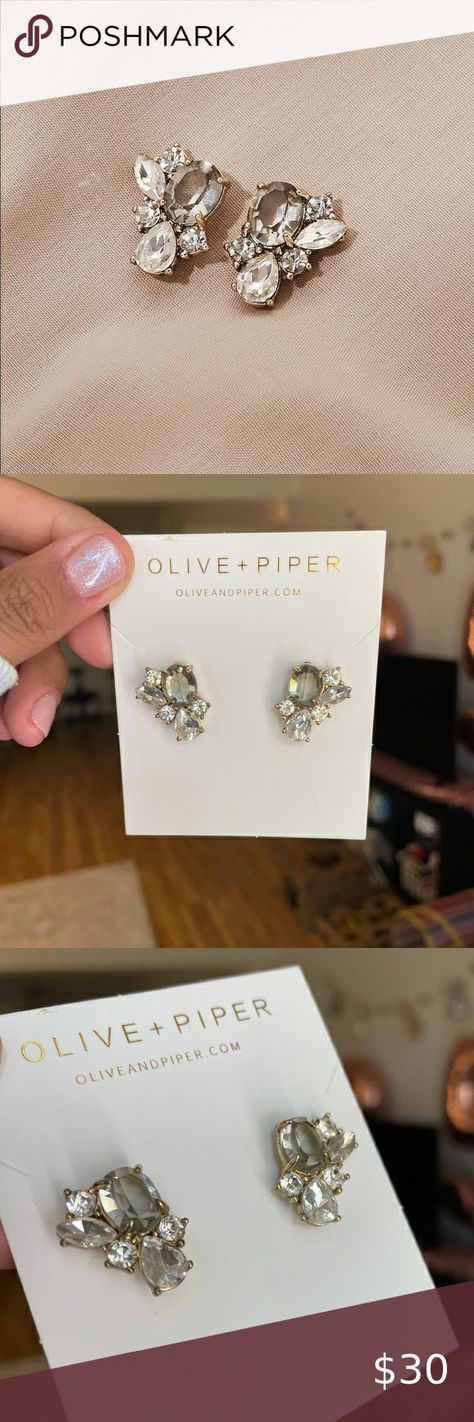 Olive and Piper studs Olive And Piper, Crystal Stud Earrings, Retail Therapy, Gold Plating, Formal Event, Open Back, Daily Wear, Wedding Jewelry, Diamond Earrings