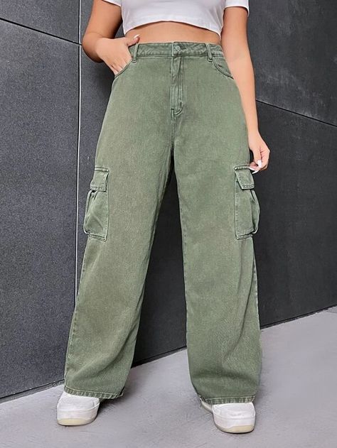 Boyfriend Pants Outfit, Cargo Outfit, Boyfriend Pants, Baggy Cargo Pants, Green Cargo Pants, Jeans Cargo, Green Jeans, Cargo Jeans, Outfit Goals