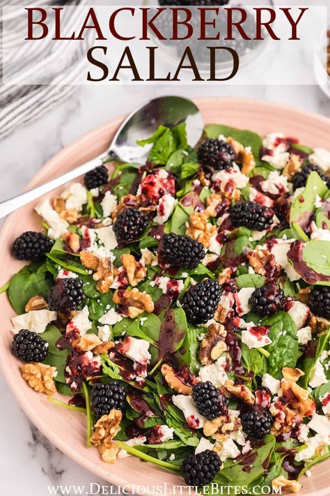 Spinach Blackberry Salad, Blackberry Peach Salad, Blackberry Arugula Salad, Blackberry Feta Salad, Blackberry Goat Cheese Salad, Blackberry Salad Dressing, Salad With Blackberries, Blackberry Salad Recipes, Blackberry Appetizers