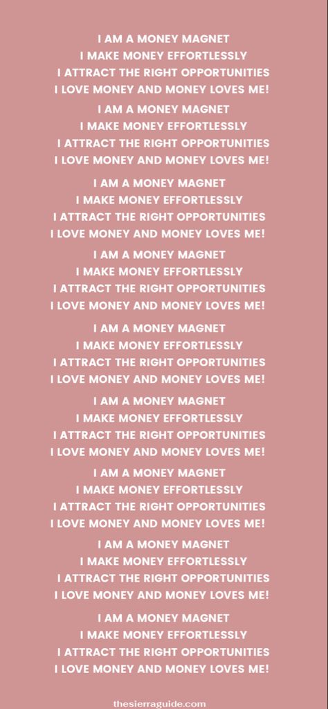 Manifest more money with this money affirmation! Practicing daily affirmations is great. Save this as your iphone wallpaper for the constant reminder! Positive Affirmation Money, Law Of Attraction Money Wallpaper, Save Money Reminder Wallpaper, I Am Money Affirmations, Money Attraction Affirmations, Manifest Affirmations Wallpaper, Daily Affirmations For Money, I Attract Money Wallpaper, Manifest More Money