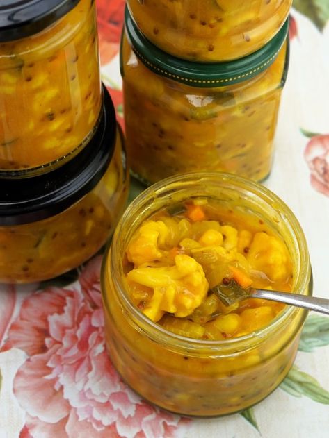 Piccalilli Recipe | Moorlands Eater | Pickalily Recipe, Piccalilli Recipe Homemade, Picalilly Recipes Easy, Picallili Recipe, Piccalilli Recipes, Vegetable Pickle, Ploughmans Lunch, Pork Pies, Pickled Vegetables Recipe