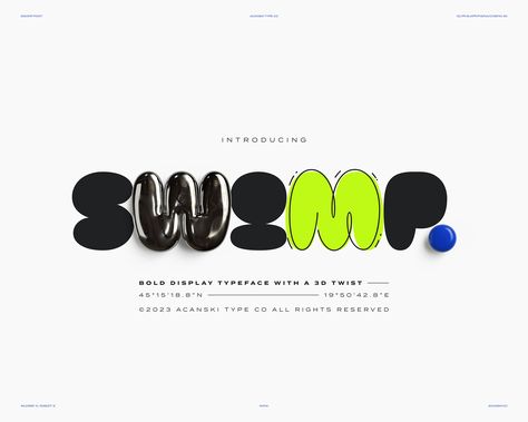 Swomp - Free Bubble Font :: Behance Bubble Typeface, Bubble Graphic Design, Bubble Typography, Bubble Brand, Abstract Font, Bubble Type, Bubble Font, Creative Bubble, Text Bubble