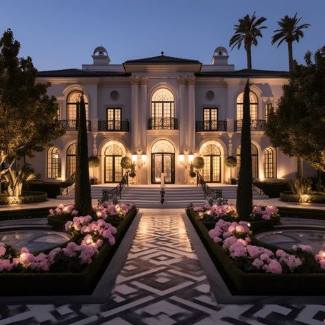 Inside Kenneth Todd & Lisa Vanderpump's Beverly Hills Home Lisa Vanderpump House, Hollywood Mansion, Old Money House, Front Elevation Design, Dream House Aesthetic, Chateaux Interiors, Beverly Hills Mansion, Mansion Exterior, Hollywood Hills Homes