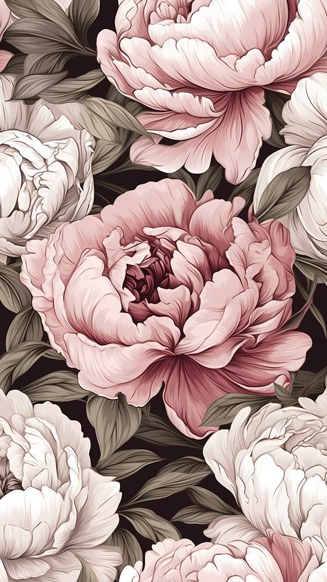 Peony Background, Crisantemo Tattoo, Peonies Wallpaper, Peony Pattern, Peony Wallpaper, Flowery Wallpaper, Watercolor Flower Art, Floral Prints Art, Flower Art Painting