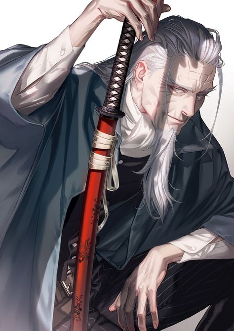 Samurai Concept, Pixiv Fantasia, Dragon City, Samurai Art, Character Design Male, Fantasy Rpg, Anime Drawings Boy, Manga Pictures, Dnd Characters