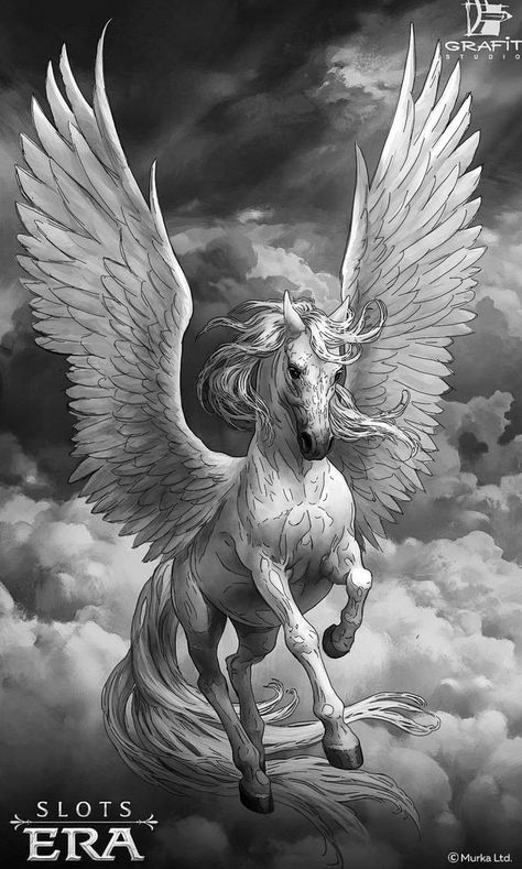 Pegasus Tattoo Design Greek Mythology, Flying Animal Tattoo, Mythological Creatures Tattoo, Pegasus Tattoo Mythology, Pegasus Tattoo Design, Exodus Tattoo, Flying Phoenix Tattoo, Pegasus Drawing, Greek Animals