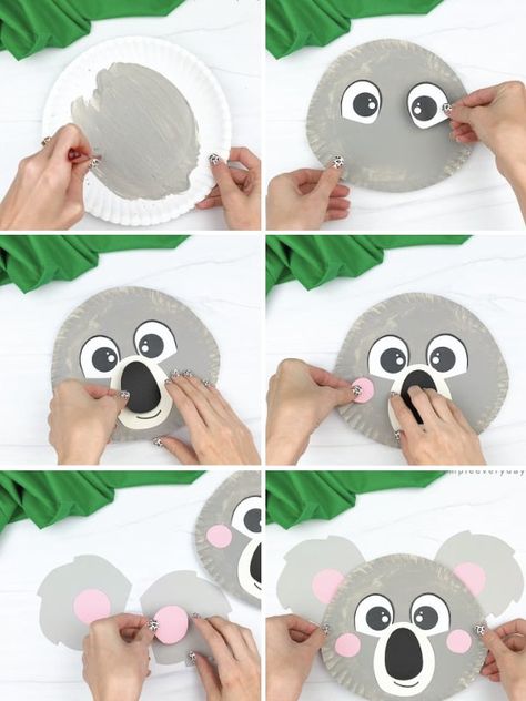 Koala Craft Preschool, Koala Template, Koala Craft, Color Of The Week, The Button, Craft Tutorial, Paper Plate, Toddler Crafts, Paper Plates