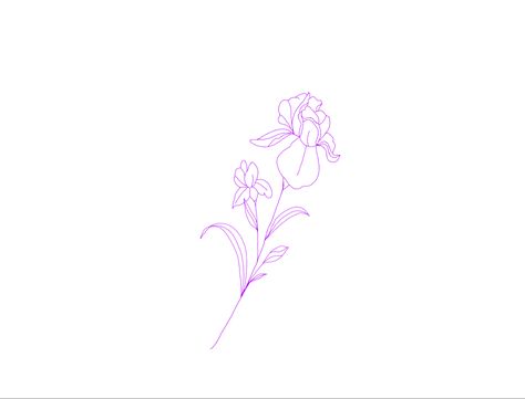 Iris Flower Tattoo Outline, Simple Iris Flower Tattoo, Violet Minimalist Tattoo, Iris Tattoo Design Small, Fine Line Iris Flower Tattoo, Iris Flower Drawing Simple, Iris Drawing Simple, Iris Flower Tattoo Small, Simple Iris Tattoo