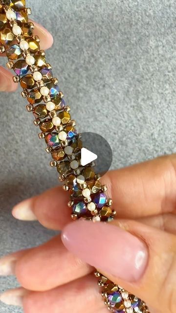 Sama_Jewels | Jewelry Tutorials & DIYs on Instagram: "If YOU Love Simple Designs, This One’s for YOU! 🤗 Hey Ladies!💫 if you love simple, elegant designs, this one’s totally for you! I just made this gorgeous bracelet with fire- polished beads, and it’s so easy using right-angle weave stitch. You’ll be amazed at how quick it comes together- give it a try and let me know what you think!   How to Make a Classic Right Angle Weave Bracelet in Minutes https://youtu.be/hqMf-RbTQ-8  #diy #jewelryoftheday #beaded #jewelryofinstagram #tutorial #handmade #handmadejewelry #samajewels #trendyjewelry #crystalbracelet" Sparkly Beaded Bracelets, How To Make A Bracelet, Beaded Bracelet Tutorial, Weave Bracelet, Bead Weaving Tutorials, Love Simple, Right Angle Weave, Beaded Bracelets Tutorial, Beaded Jewels