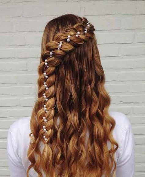 Simple and Best Eid Hairstyles 2017 For Pakistani Girls Eid Hairstyles, Open Hairstyles, Peinados Fáciles Para Cabello Corto, Long Layered Hair, Long Wavy Hair, Haircuts For Long Hair, Hairstyles For School, Layered Hair, Balayage Hair