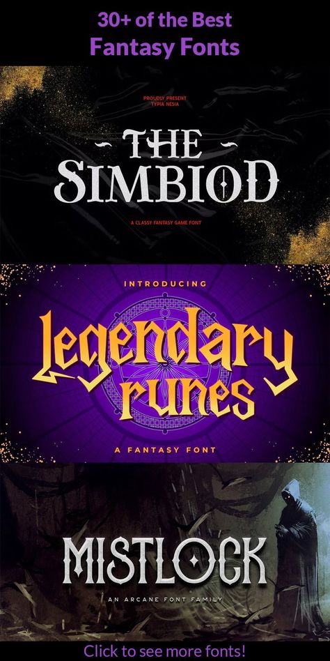 Magical Fonts, Fantasy Typography, Free Typography Fonts, Best Fonts For Logos, Free Typography, Magic Font, Top Free Fonts, Fantasy Logo, Game Font