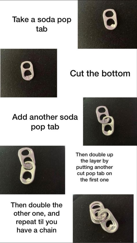 Fimo, Soda Can Tab Necklace, Pop Tab Chain, Can Tab Necklace, Soda Tab Necklace, Artsy Boy, Tab Necklace, Soda Tab Crafts, Pop Can Tabs