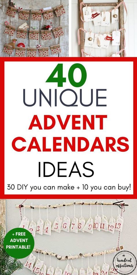 Advent Calendar Fillers, Romantic Ideas, Advent Activities, Natal, Make An Advent Calendar, Homemade Advent Calendars, Christmas Advent Calendar Diy, Printable Advent Calendar, Create A Calendar