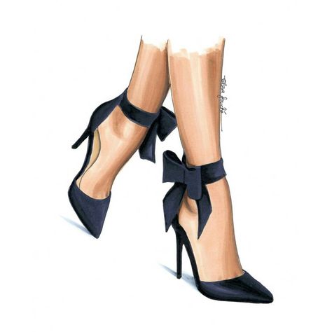 Arte ♥️ Fashion Illustration Shoes, Kasut Tumit Tinggi, Navy Heels, Shoe Sketches, Fashion Drawing Sketches, Shoes Illustration, Design Moda, Shoe Design Sketches, Shoes Drawing