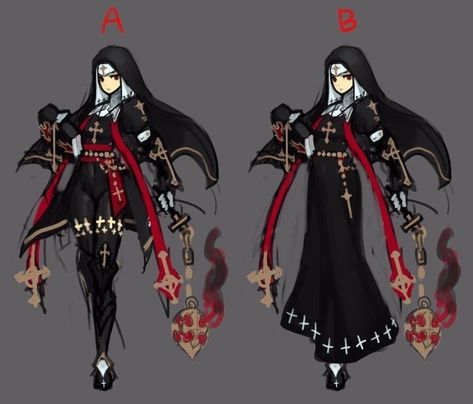 Priestess Character Design, Priest Outfit, Nun Outfit, Poses References, Drawing Clothes, 영감을 주는 캐릭터, Female Character Design, Character Design References, Dnd Characters