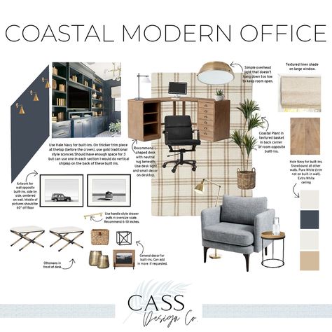 Nautical Office Decor Interior Design, Beach Office Design, Modern Coastal Office Interior Design, Nautical Interior Design Modern, Coastal Commercial Office, Masculine Coastal Office, Nautical Home Office, Nautical Office Design, Coastal Modern Office