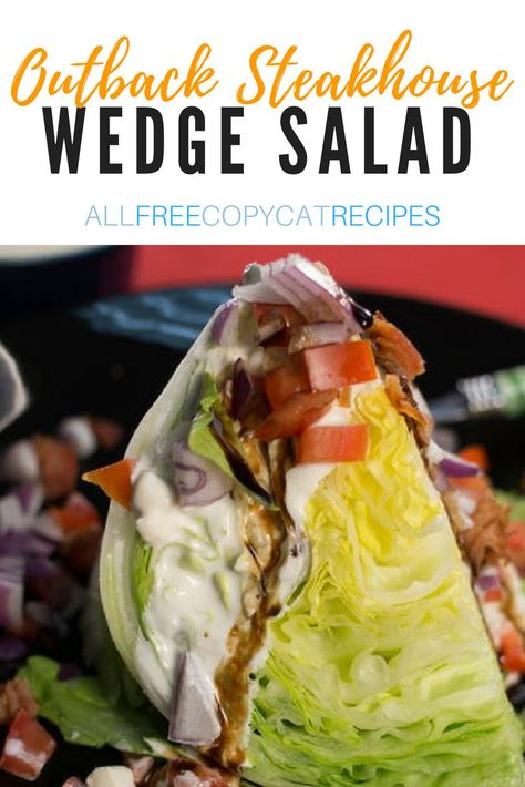 Copycat Outback Steakhouse Wedge Salad | This salad is one of those classics that simply complements any meal. Outback Wedge Salad Recipe, Steakhouse Wedge Salad, Wedge Salad Dressing, Easy Wedge Salad, Wedge Salads, Wedge Salad Recipe, Iceberg Wedge Salad, Copycat Outback, Yum Salad