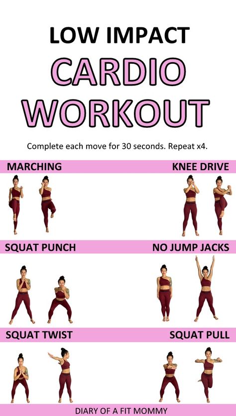 Low Impact HIIT CARDIO + LEGS Workout // No Jumping + No Equipment - Diary of a Fit Mommy // Low Impact Exercise Low Impact Hiit, Low Impact Cardio Workout, Weak Knees, Low Impact Cardio, Hiit Cardio Workouts, Cardio Workout At Home, Mommy Workout, Hiit Cardio, Legs Workout