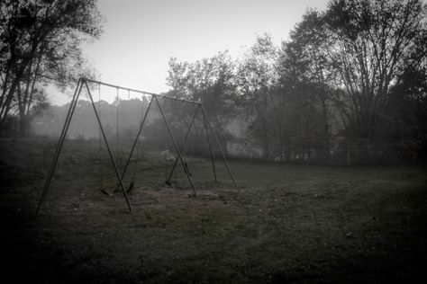 "I'll meet you at the park | A scene of an abandoned park with old metal swings. Unframed art print featuring a scene at an old park with metal swings. Each Photograph is original artwork by award winning photographer Nicholas Nicola. * Sizes 5x7\", 8x10\", 11x14\", 12x18\" * Satin Luster, non-glossy finish * FRAMES NOT INCLUDED * Digital Download, Wood and Metal Print available (Digital Download will be delivered within one business day)  PRINT DESCRIPTION Each print is produced from an origina Old Playground Aesthetic, Swings Aesthetic, Abandoned Playground, Abandoned Park, Forest Grunge, Grunge Posters, Foggy Day, Metal Swings, Old Metal