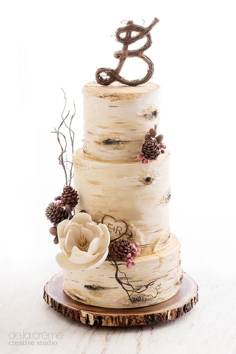 Wedding Cake Tree, Birch Tree Wedding, Rustic Wedding Decorations, Themed Wedding Cakes, Amazing Wedding Cakes, Wedding Cake Rustic, Rustic Wedding Cake, Rustic Cake, Wedding Cake Inspiration