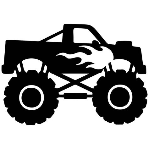 Monster Truck Silhouette, Monster Truck Stencil, Monster Trucks Drawing, Monster Jam Svg, Piggy Bank Painting Ideas, Monster Truck Drawing, Monster Jump, Monster Truck Art, Monster Truck Cookies