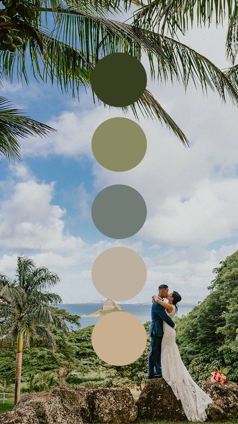 FTG's Wedding Color Palette Collection — For The Good Weddings and Events Carribean Wedding Colors, Tropical Colour Palette, Hawaii Color Palette, Tropical Wedding Color Palette, Garden Color Palette, Beach Wedding Color Palette, Beach Wedding Colors Schemes, Destination Wedding Colors, Beach Color Palettes