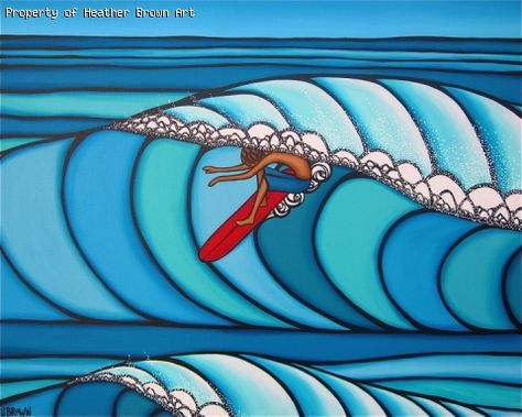 Croquis, Patchwork, Heather Brown Art, Hawaii Art, Hawaiian Art, Surfboard Art, Heather Brown, Brown Art, Wave Art