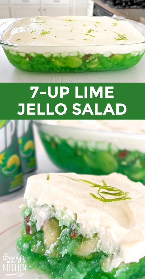 Lime Jello Recipes, Lime Jello Salad, Green Jello Salad, Jello Fruit Salads, Dessert Salad Recipes, Lime Jello Salads, Jello Mold Recipes, Congealed Salad, Gelatin Salad